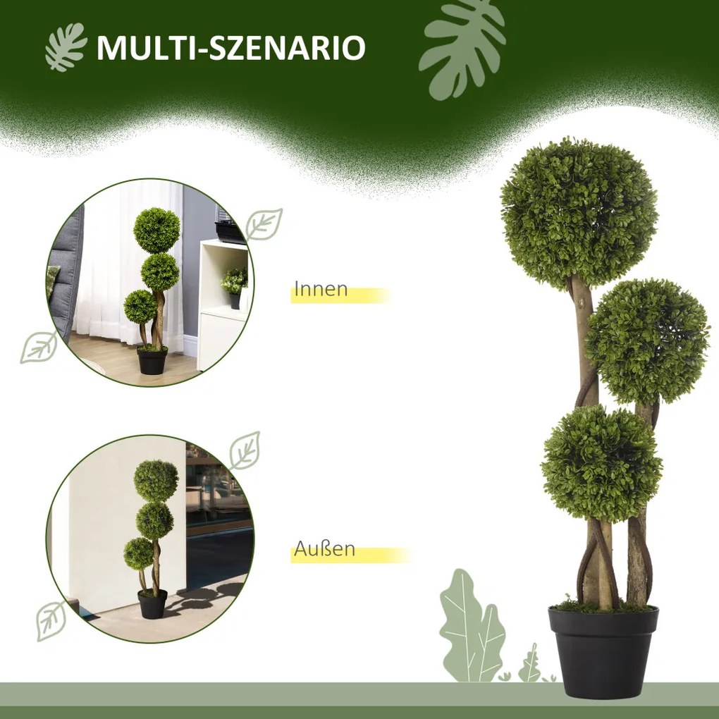 Műnövény, buxus, cserépben 90cm magas