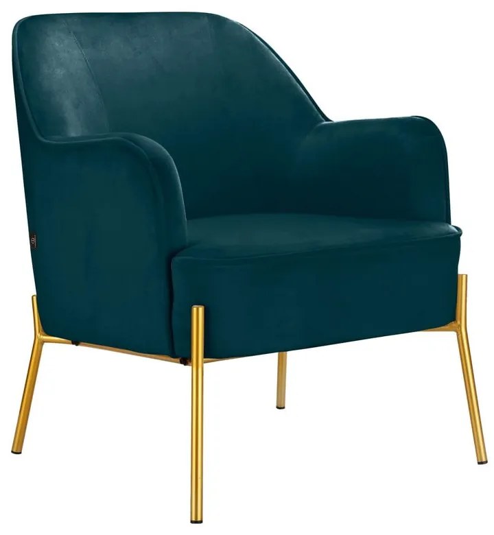 Zöldeskék bársony fotel Runa - Støraa