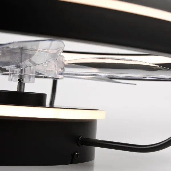 LED Mennyezeti lámpa ventilátorral FARGO LED/37W/230V fekete + távirányító