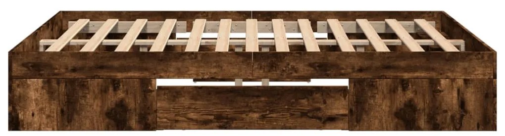 füstös tölgy színű szerelt fa ágykeret matrac nélkül 120x200 cm