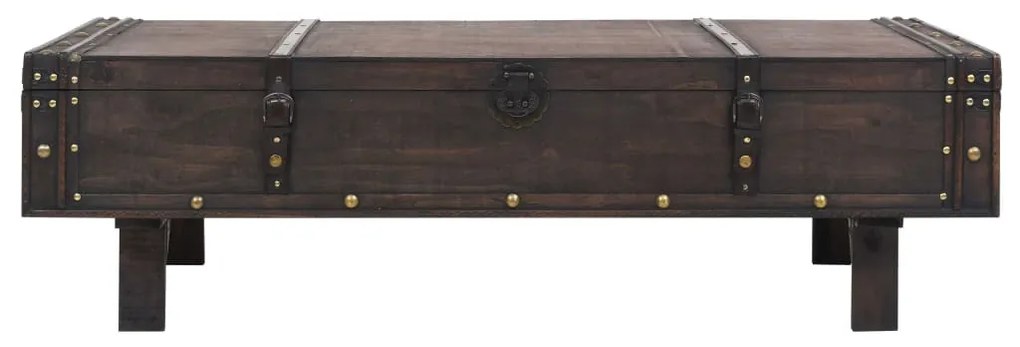 Vintage stílusú furnérlemez fa dohányzóasztal 120 x 55 x 35 cm