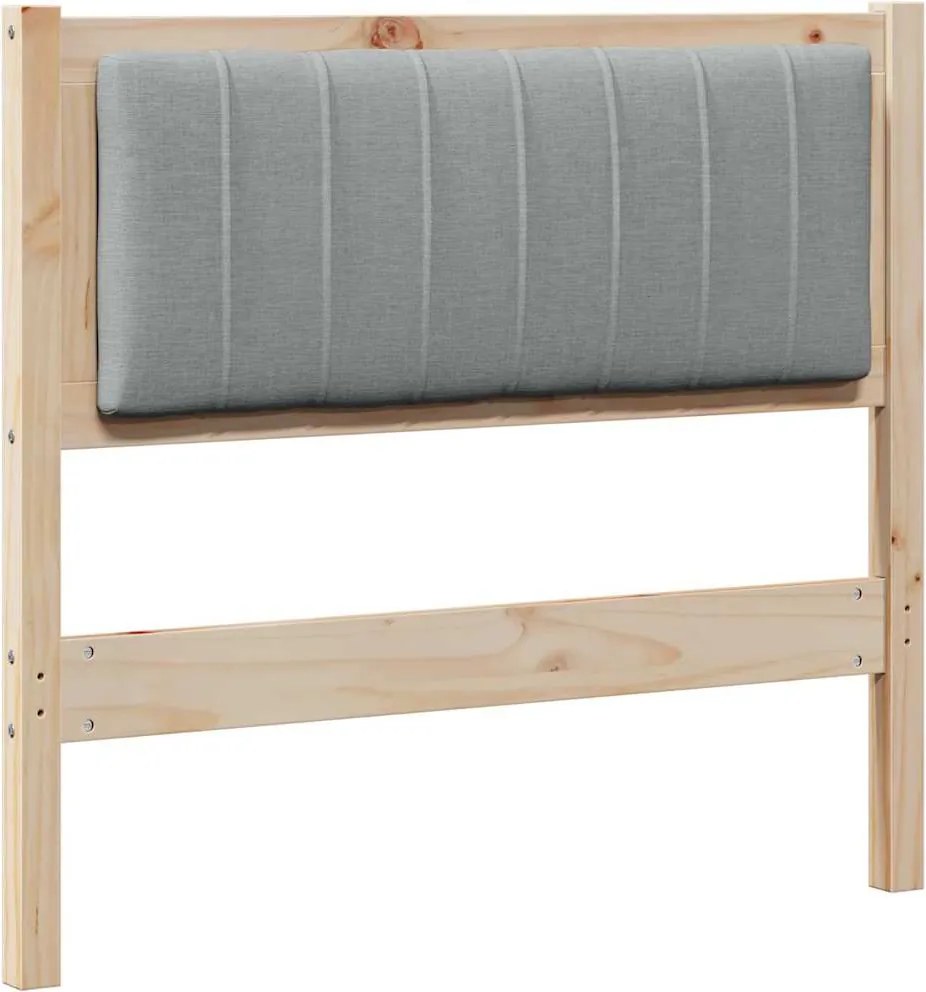 vidaXL Kárpitozott fejtámla fejtámlával Barna 90 cm Tömör fenyőfa