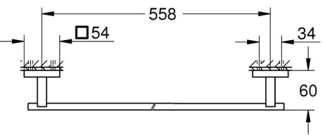GROHE 410892430 - 600 mm törölközőtartó, fekete