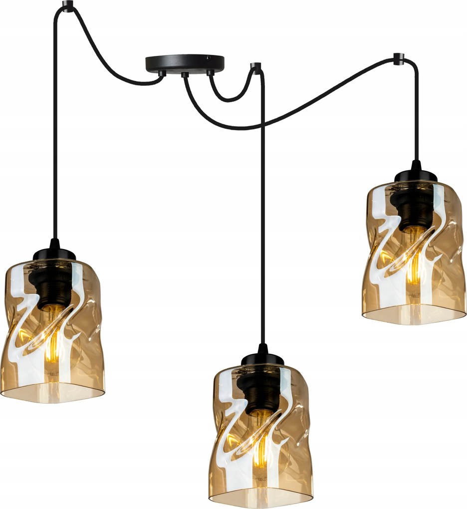 Mennyezeti Lámpa Lógó Csillár Pók Hármas Üveg Modern Loft