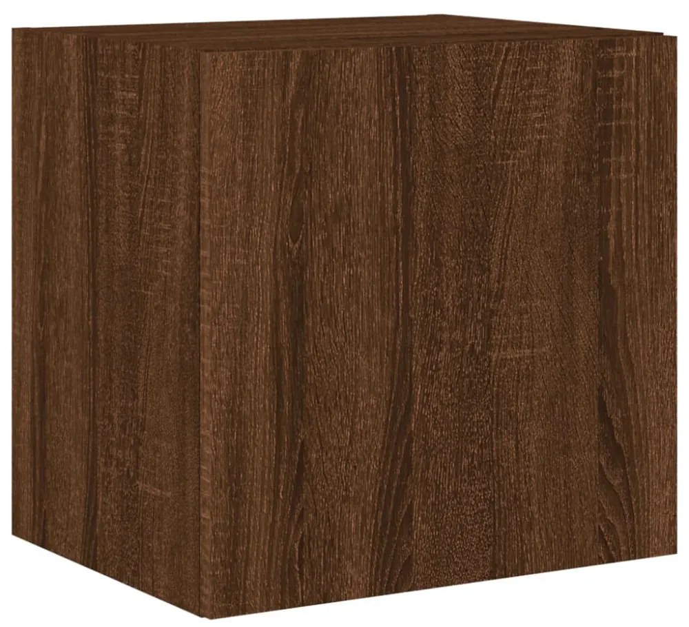 2 db barna tölgyszínű fali TV-szekrény LED-del 40,5x35x40 cm