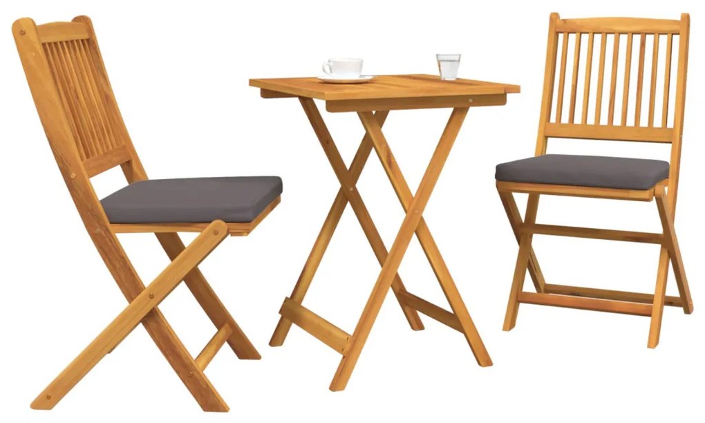 3 darabos Kerti Bistro Szett Szilárd Akác Fából