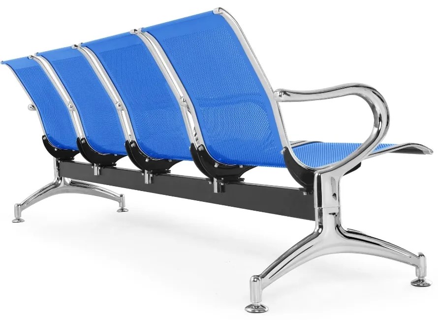 Fém pad a váróterembe REST, 4 ülés, kék