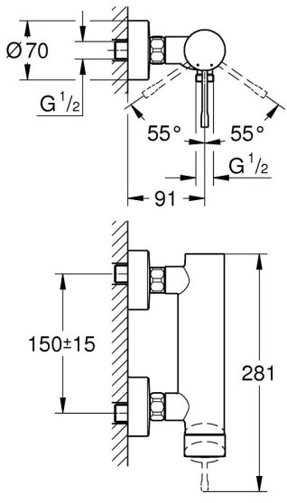 GROHE 33636001 - ESSENCE zuhanycsaptelep, polírozott króm