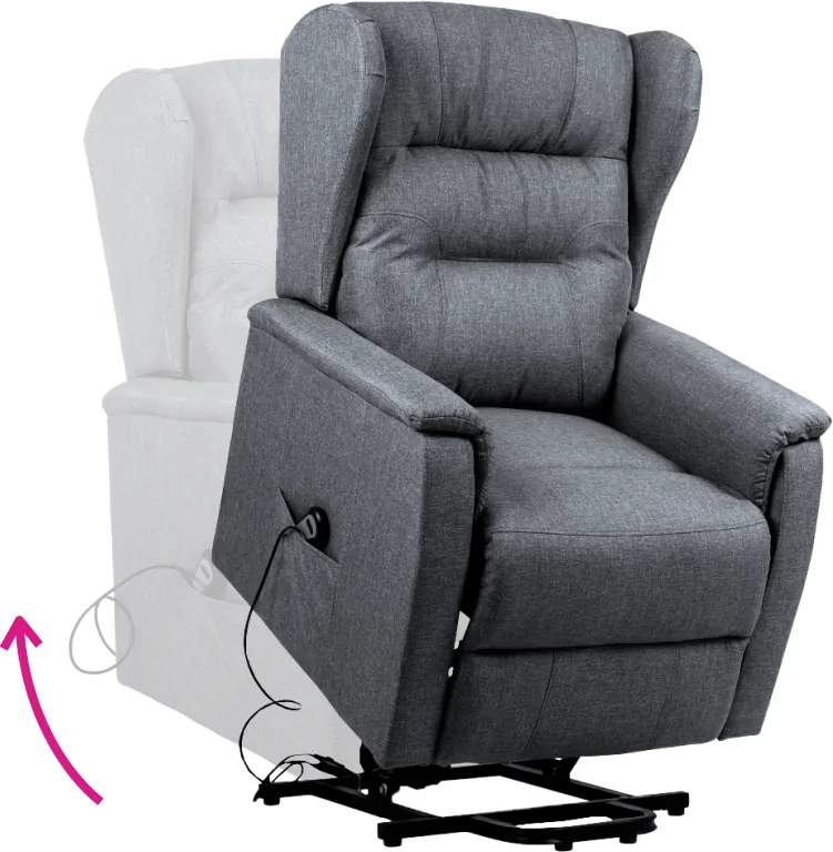 Állítható relaxációs fotel, világosszürke, DOURO