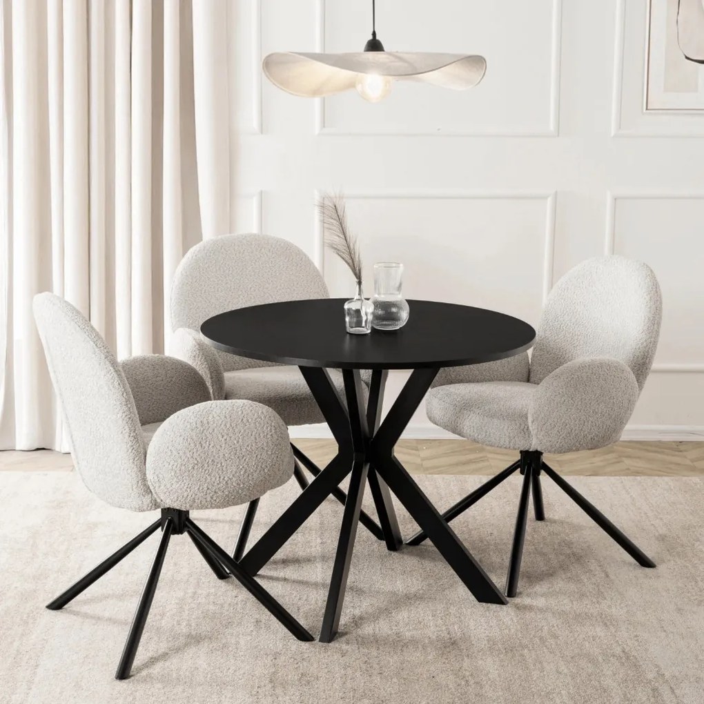 Stół LAUREN 90 cm Czarny