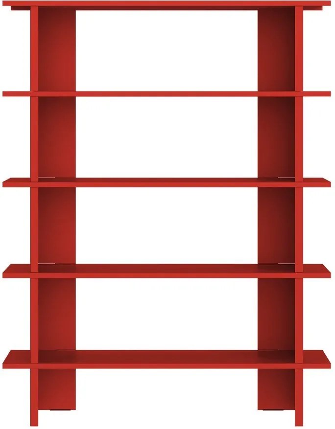 Piros fém könyvespolc 120x156x37 cm Hes – noo.ma