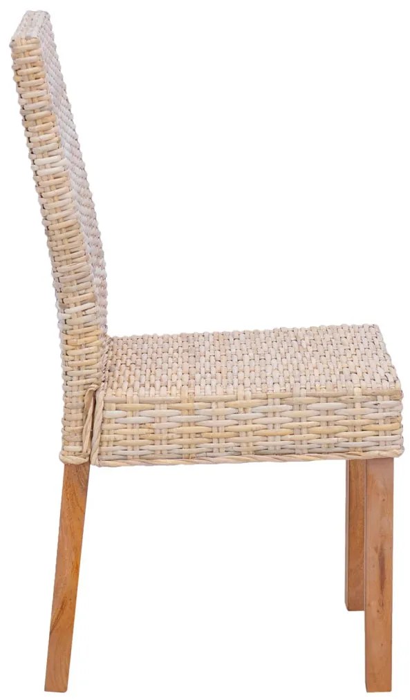 Étkezőszék 2 pcs Természetes 45 x 54 x 93 cm Tömör Mahagóni Fa