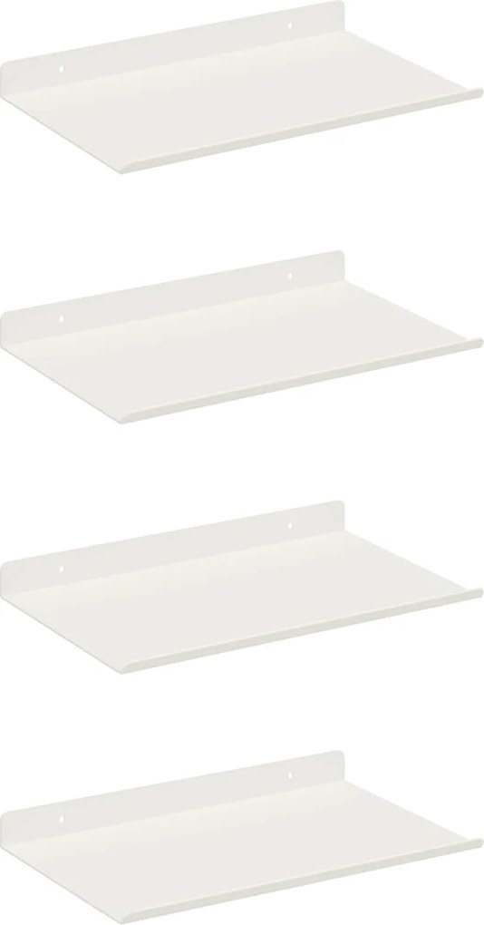vidaXL Lebegő polc Falra szerelhető 4 pcs Fehér 30 x 18 x 2,5 cm Acél