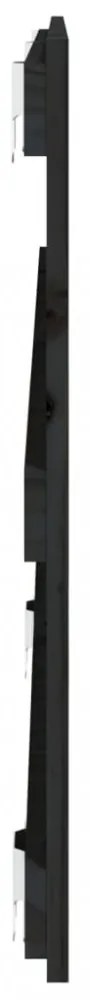 fekete tömör fenyőfa fali fejtámla 127,5 x 3 x 60 cm