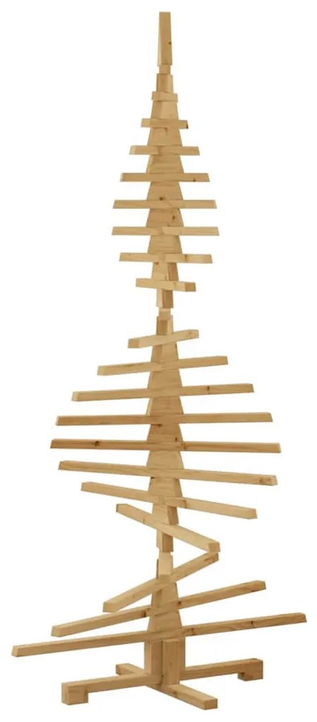 Fából készült Karácsonyfa állvánnyal Barna 180 cm Tömör fenyőfa