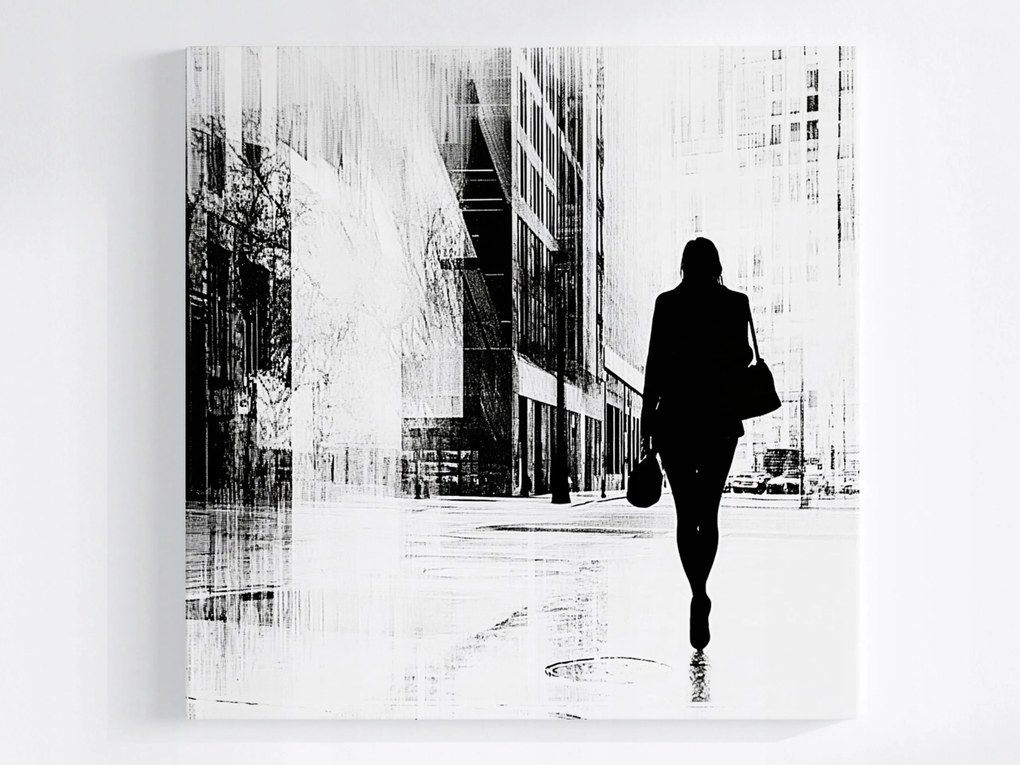 Poszter Város Utca Nő Magány Anonimitás 80x80