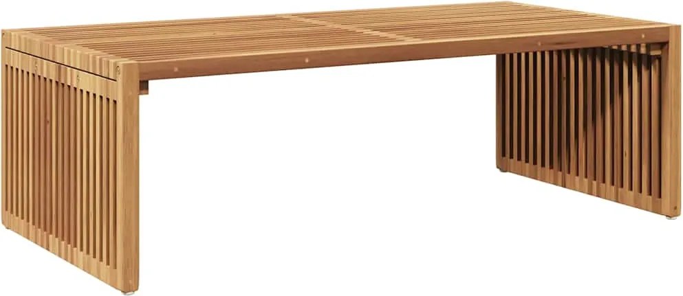 vidaXL Kerti Oldal Asztal Barna 110 x 55 x 35,5 cm Tömör Teakfa