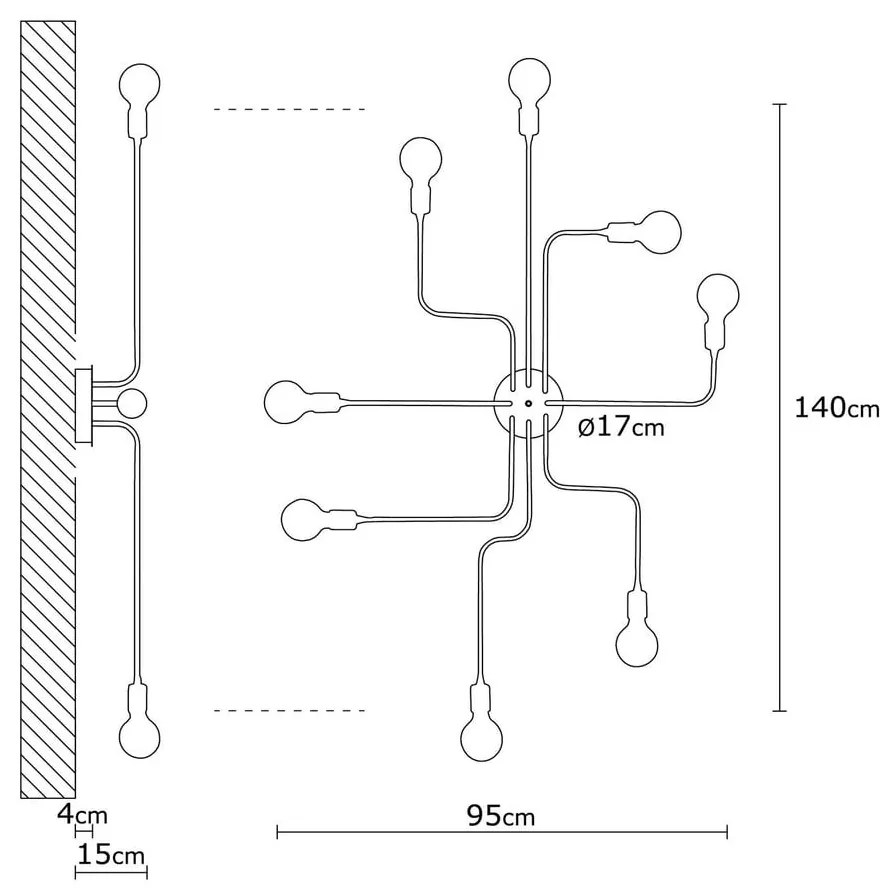 Fekete fali lámpa Truva – Opviq lights