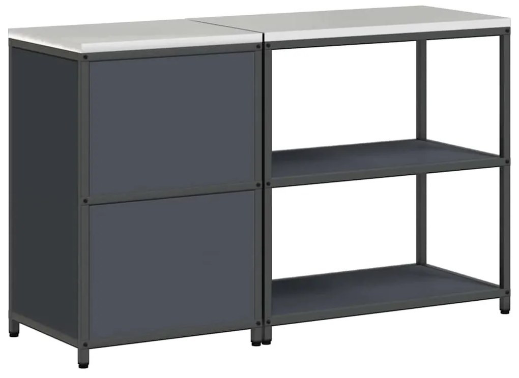 Konyhai Tároló Készlet 2 pcs Antracitszürke 150 x 50 x 92 cm