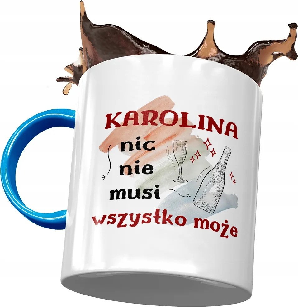 Kék Bögre Karolina Barátnőnek Ajándék Nyomtatott Fotóval