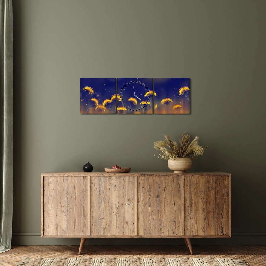 Kép - Pitypang (órával) (90x30 cm)