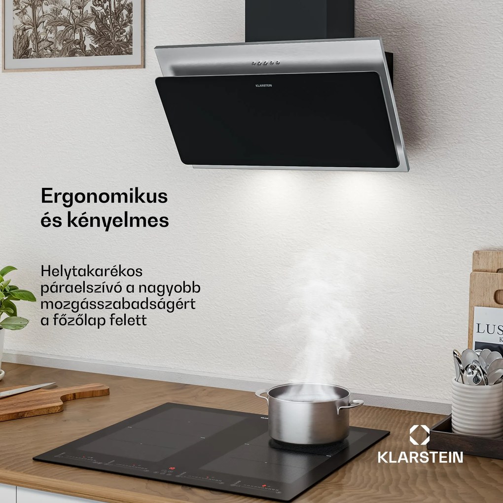 Klarstein Alessia páraelszívó | elszívó és keringtető üzemmód | rozsdamentes acél | 417 m³/h | 60 cm