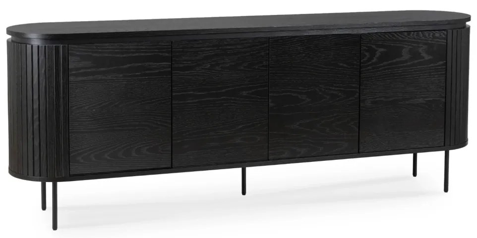 Komoda BECK 200 cm Czterodrzwiowa Czarna