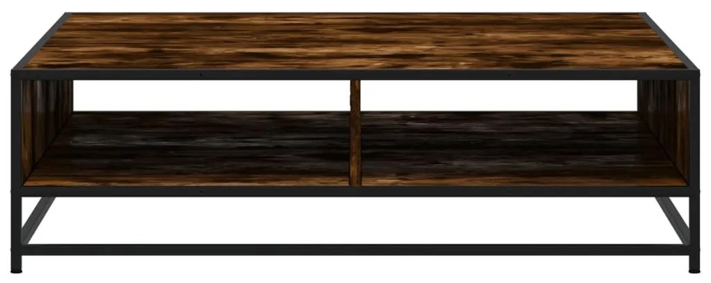 füstös tölgy szerelt fa és fém dohányzóasztal 100 x 100 x 30 cm
