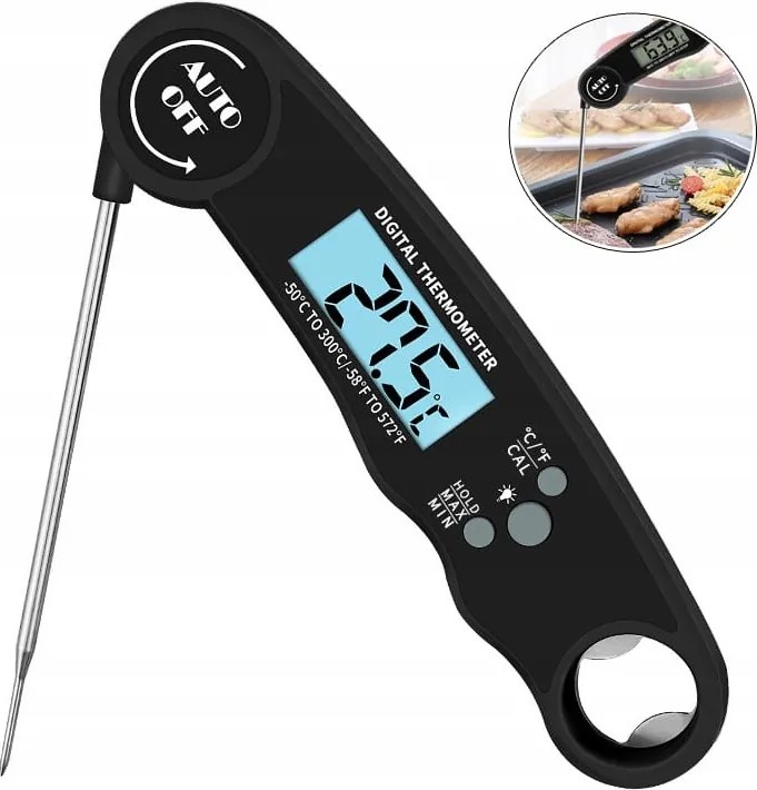 Konyhai Hőmérő -50-300°C Vezeték Nélküli Digitális LCD Steak Hús Szonda