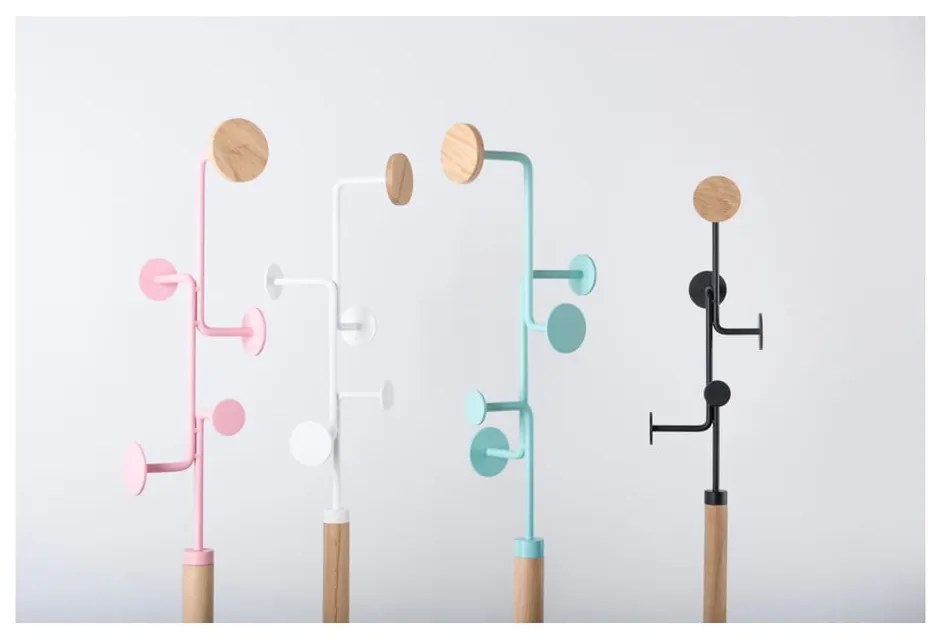 Hook tömör tölgyfa állófogas fehér elemekkel - Gazzda