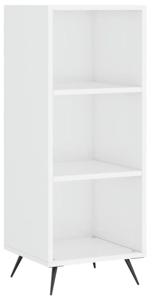 magasfényű fehér szerelt fa polcos szekrény 34,5 x 32,5 x 90 cm