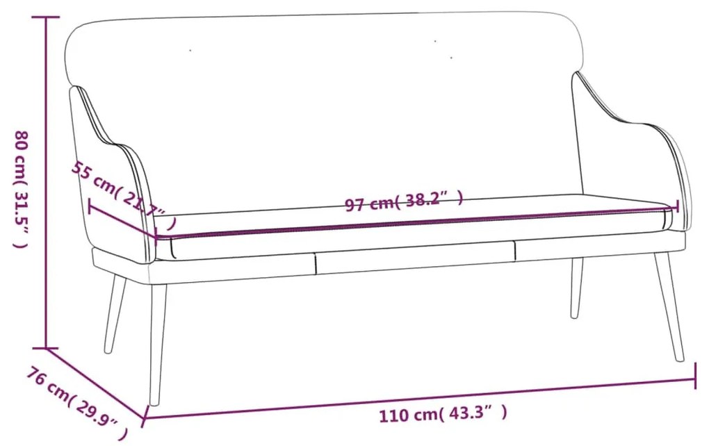 barna műbőr pad 110 x 76 x 80 cm