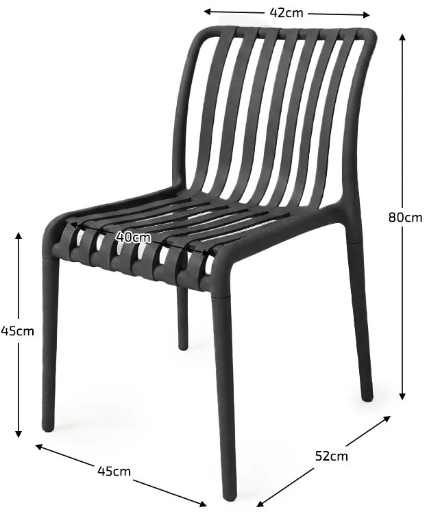 Műanyag szék TREGO, antracit színű