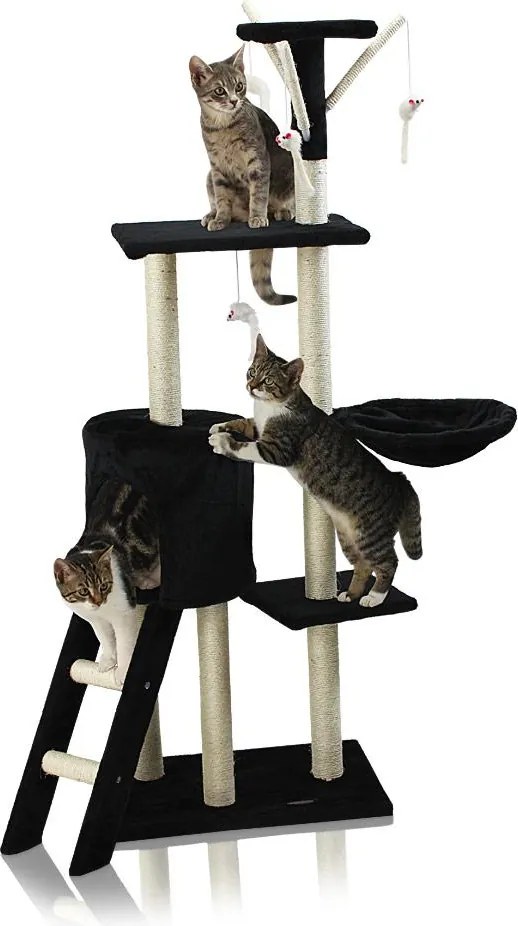 Kaparófa macskáknak Hawaj 138 cm fekete