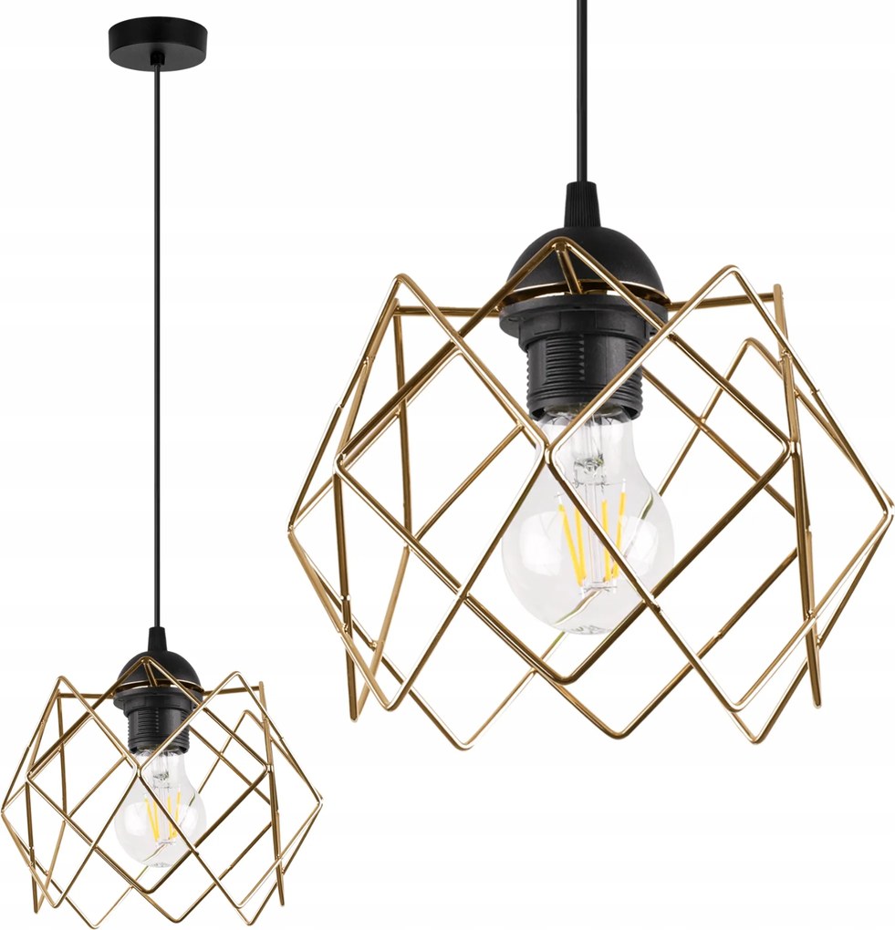 Mennyezeti Lámpa Függeszték Csillár Loft Modern Fekete Arany Glamour 1XE27