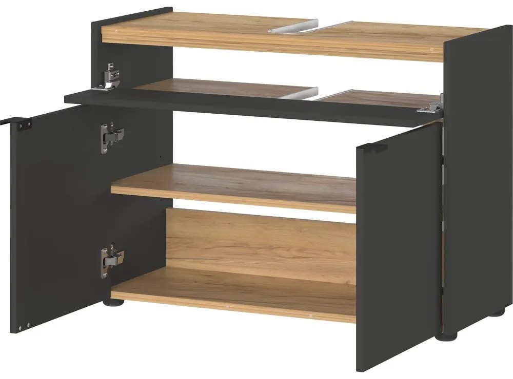 Antracitszürke mosdó alatti szekrény 80x60 cm Forano – Germania