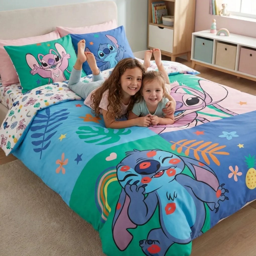 Disney Lilo és Stitch, A csillagkutya Tropical Friend gyerek, ovis ágyneműhuzat 100×135 cm, 40×60 cm