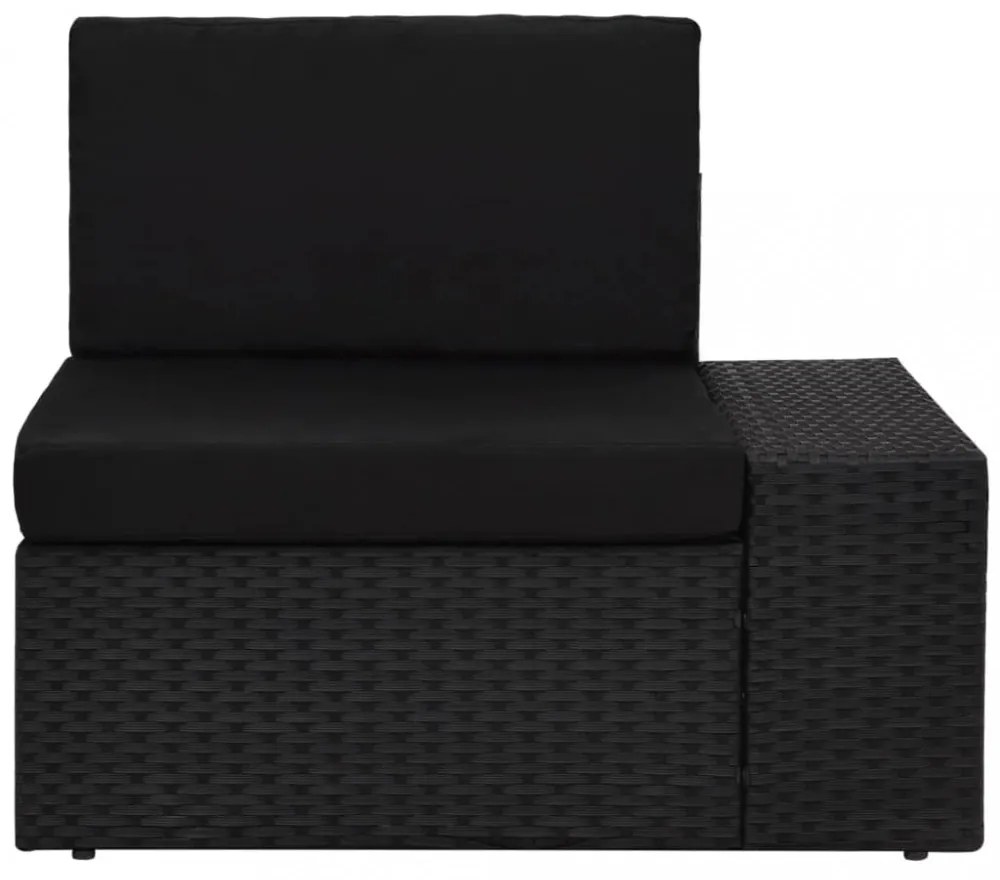 8 részes fekete polyrattan kerti ülőgarnitúra