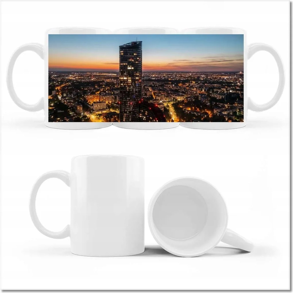 Fotó bögre Boroszló éjszakai panoráma