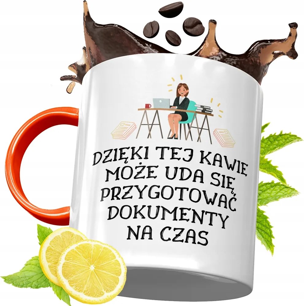 Narancssárga Bögre Titkárnőnek Ajándék fényképes nyomattal