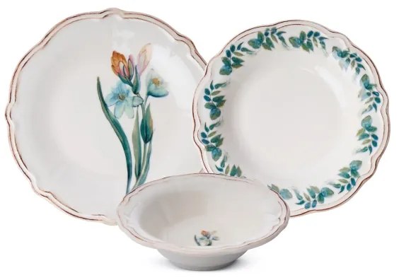 Étkészlet 18 db színes/porcelán