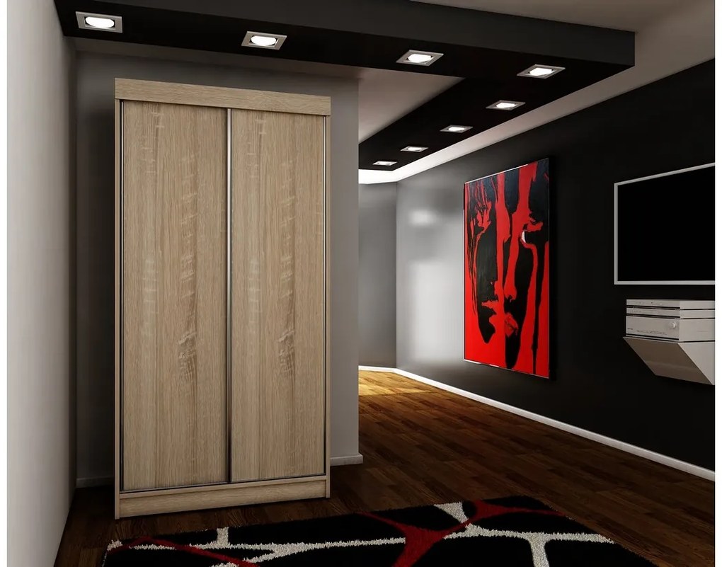 TALIA 25 tolóajtós szekrény, 200x200x62, sonoma tölgy