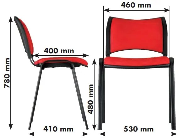 SMART konferencia szék - fekete lábak karfával, kék