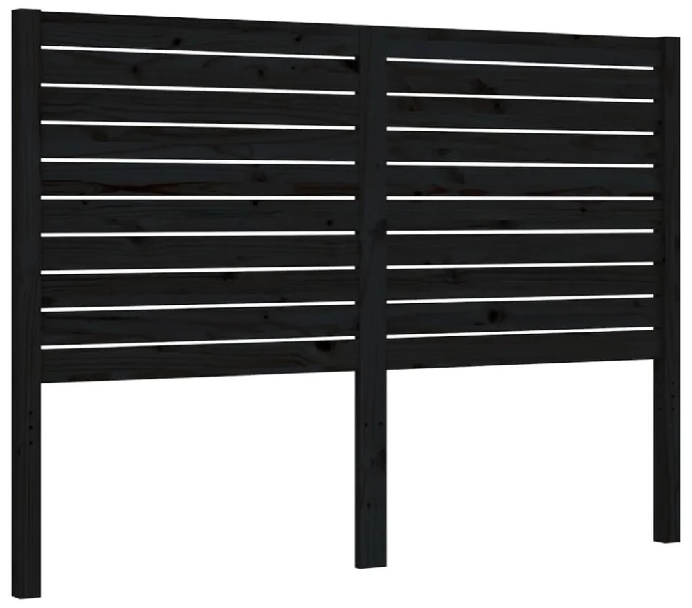 vidaXL fekete tömör fa ágykeret fejtámlával Double