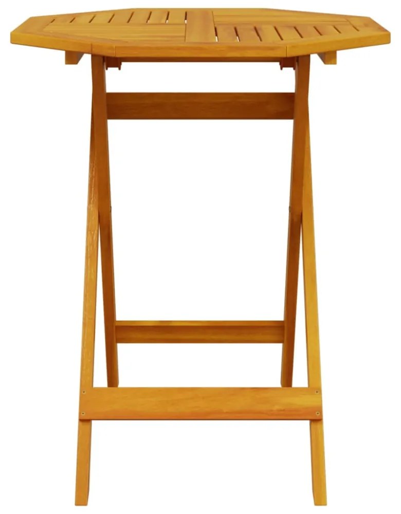 tömör akácfa összecsukható kerti asztal Ø70x75 cm