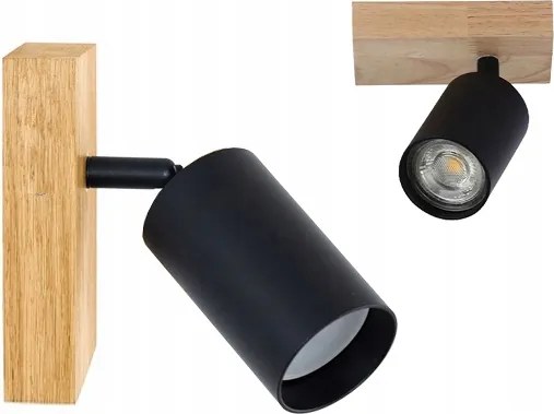 Mennyezeti Lámpa Fali Lámpa állítható spot 1x GU10 Loft fa