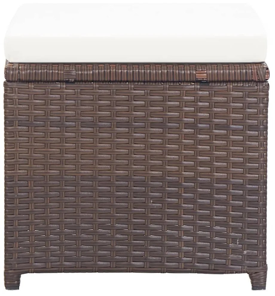 4 db barna polyrattan kerti szék párnákkal