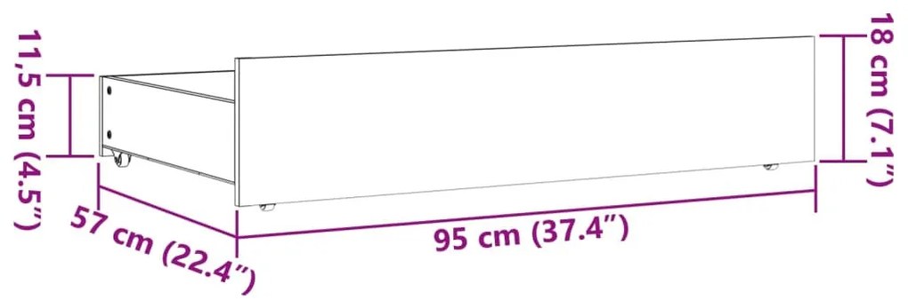 4 db viaszbarna tömör fenyőfa ágyneműtartó fiók