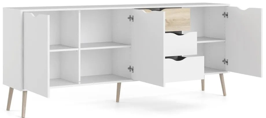 Fehér komód 196x82x39 cm Oslo – Tvilum