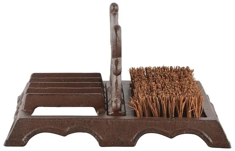 Öntöttvas sárkaparó, cipőtisztító kefével